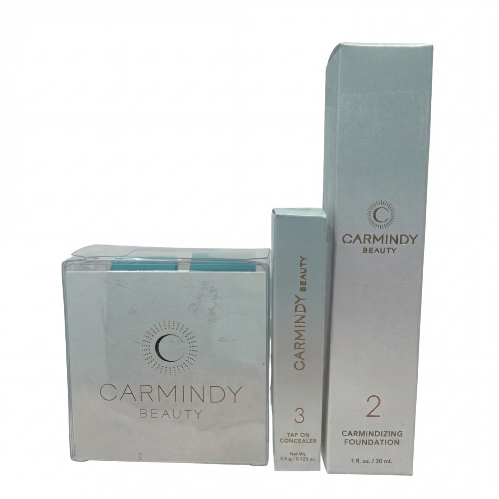 Carmindy Beauty 2 Foundation, 3 Tap On Concealer "RICH" Color And Blend Sponges